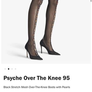 Black Over-The-Knee Boots with Pearls